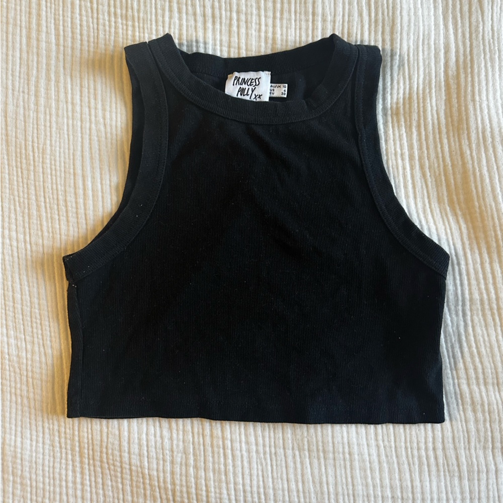 Princess Polly Sleek Black Sleeveless Top